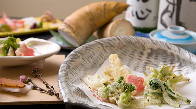 山菜天婦羅コース